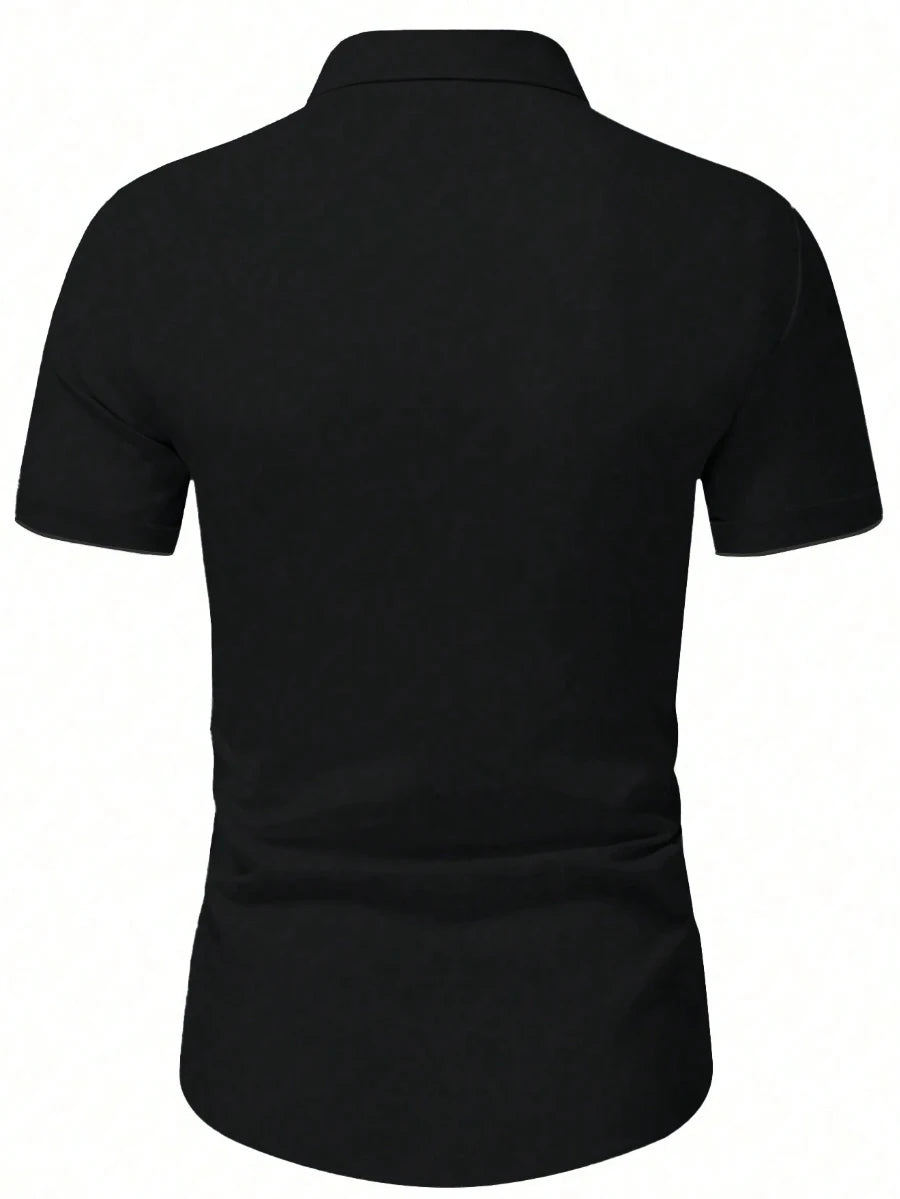 Frühling Sommer Neue Herrenkleidung Kurzarm 3D Digitaldruck Button-Down Hemd Herren Lässig Spell Color Shirt Tops
