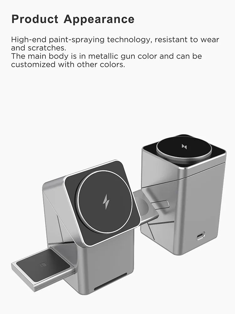 30W Touch Rotating Magnetic Multi-function 3 in 1 Wireless Charger for Iphone 16 15 14 13 Max Fast Charger Samsung Xiaomi