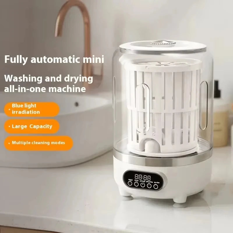 Mini turbo washing machine fully automatic small USB charging portable sock and underwear specific washing dehydrate machine