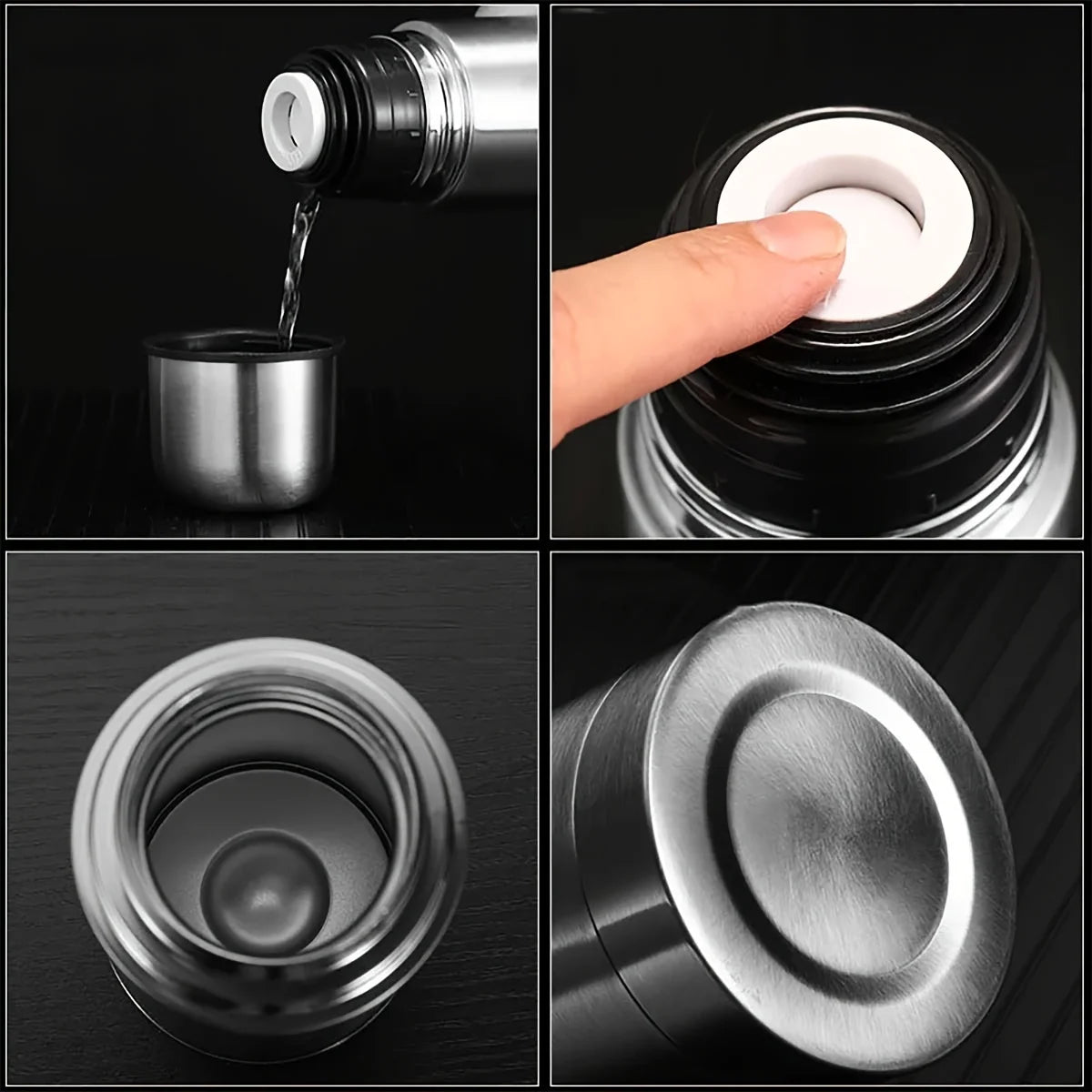 350/500/750ML Edelstahl Thermosflasche Kalt Warm Wasser Flasche mit Deckel Vakuumflasche Reise Thermobecher für Wasser Tee Kaffee
