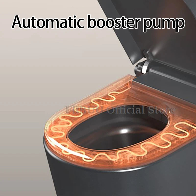 Verlängerte One-Piece Smart Bidet-Toilette Eingebauter Wassertank Unabhängig vom Wasserdruck Display Warmwasser Fußsensor