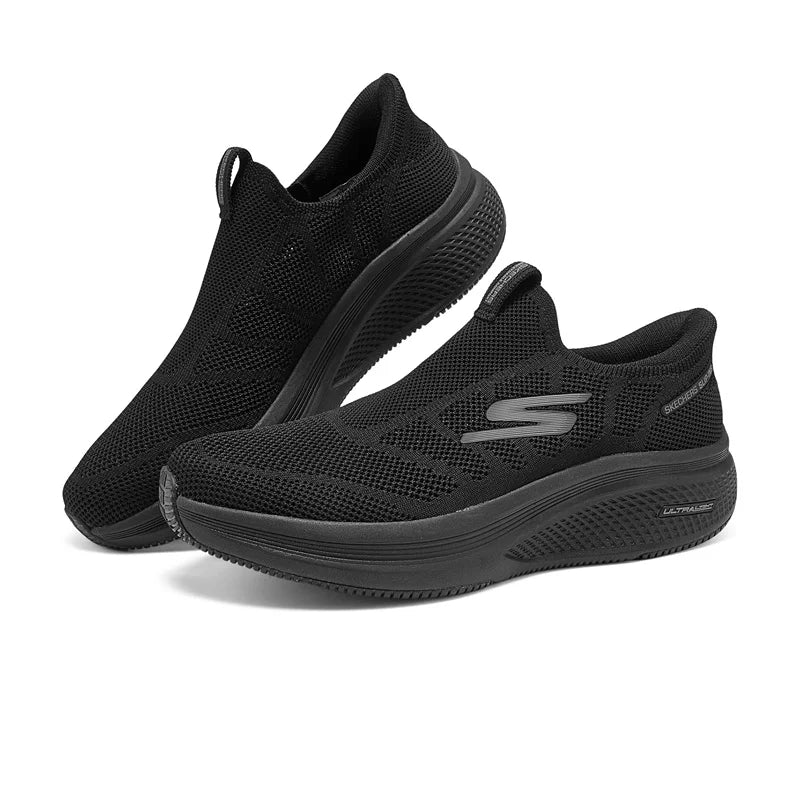 Skechers Chaussures Homme Chaussures de marche sans lacets pour hommes Légères Respirantes Chaussures de sport décontractées d'extérieur Baskets zapatillas hombre