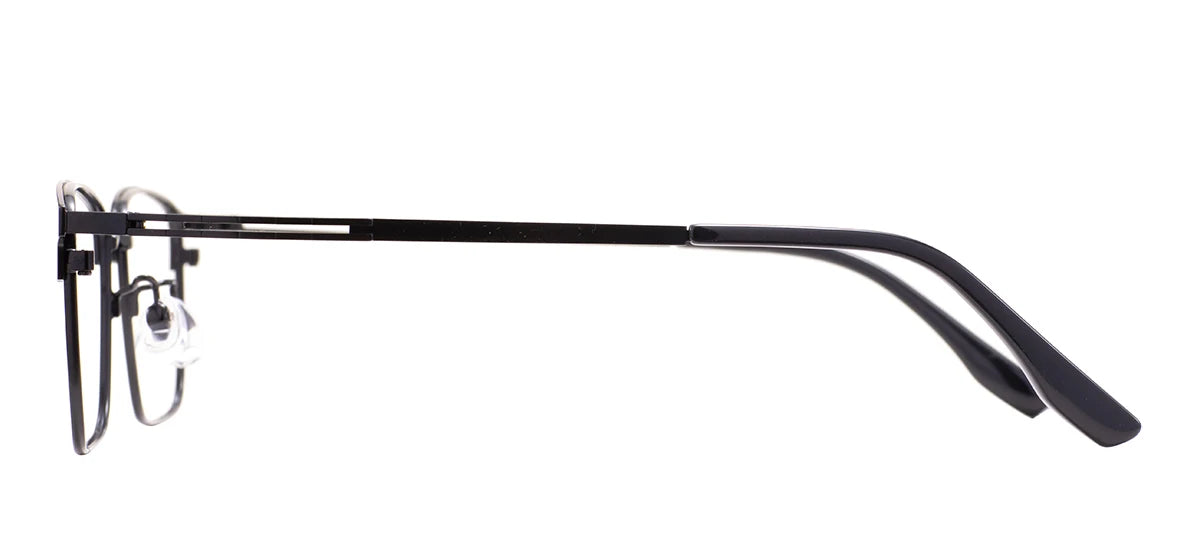 Monture de lunettes rectangulaires confortables en métal avec barre supérieure, pour hommes d'affaires, avec monture complète, pour verres correcteurs optiques