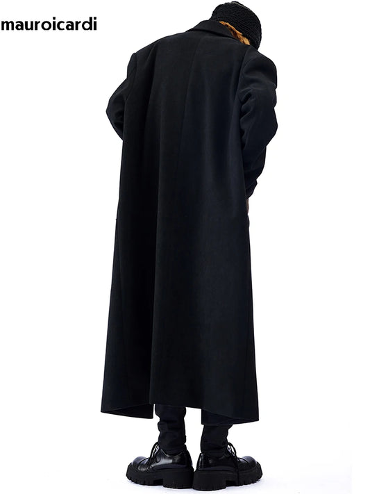 Black Wool Trench Coat