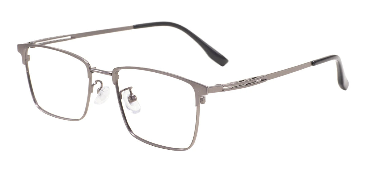 Monture de lunettes rectangulaires confortables en métal avec barre supérieure, pour hommes d'affaires, avec monture complète, pour verres correcteurs optiques