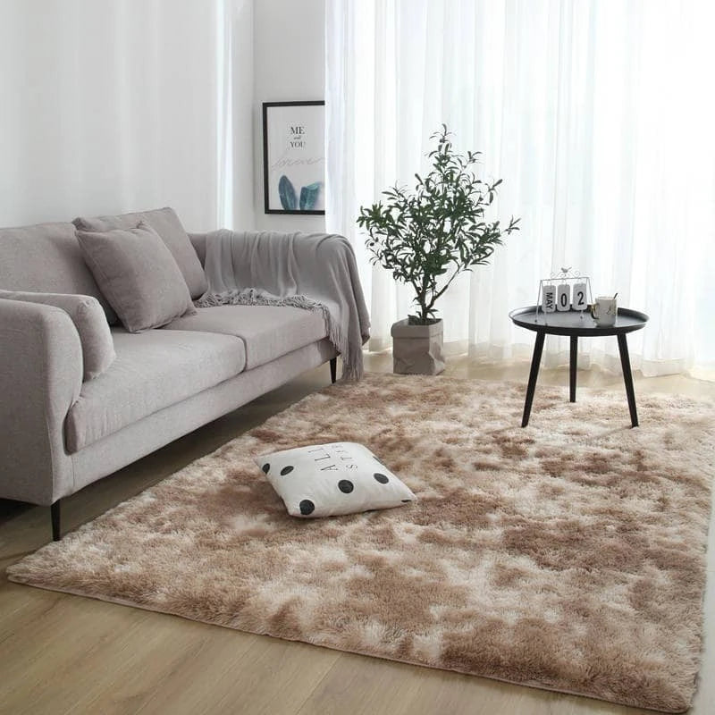 VIKAMA Luxus-Langflor-Teppich aus Samt, weich, rutschfest, Plüsch-Fußmatte für Schlafzimmer, Wohnzimmer, warme Heimdekoration, Teppich