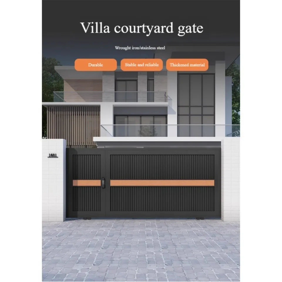 EXW Porte coulissante de villa en alliage d'aluminium moderne et simple, jardin extérieur, traduction artistique électrique, entrée de garage sécurisée.