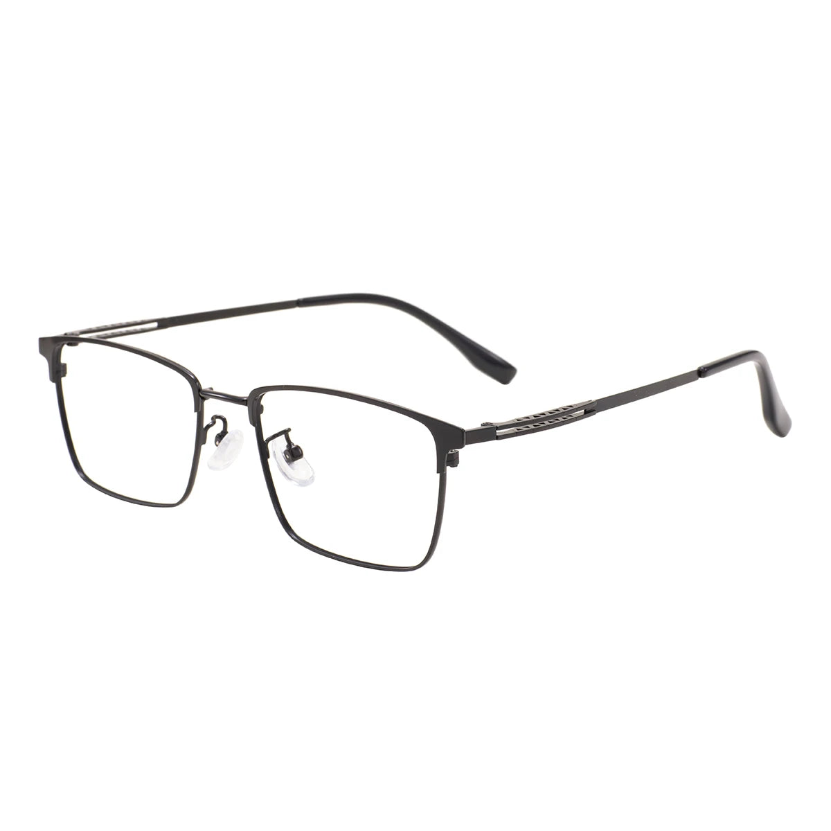 Monture de lunettes rectangulaires confortables en métal avec barre supérieure, pour hommes d'affaires, avec monture complète, pour verres correcteurs optiques