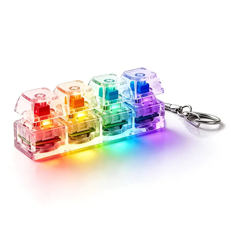 Porte-clés Clavier LED Jouets Fidget Crystal Clicker Jouet Sensoriel pour Soulagement du Stress Porte-clés Clavier Cadeau de Fête d'Anniversaire pour Enfants