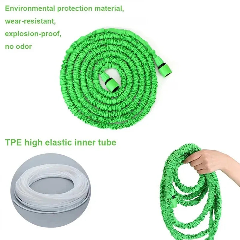 Tuyau d'arrosage magique extensible 25FT-200FT Léger Matériaux Durables 7 Fonctions de Pulvérisation Pistolet Outils d'Arrosage pour Maison et Jardin