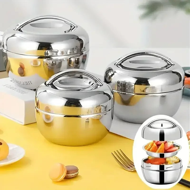 1 Bouteille isotherme pour aliments chauds, Boîte à lunch en acier inoxydable, Boîte Bento de voyage isolée sous vide à double paroi anti-brûlure, Boîte à lunch portable