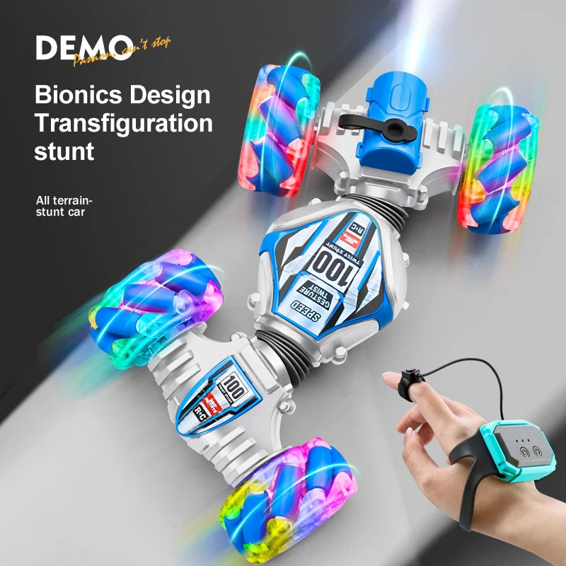 Top RC Stunt Car 2.4G Ferngesteuertes Auto RC Uhr Gestensensor LED Rotation Geschenk Elektronisches Spielzeug für Kinder Jungen