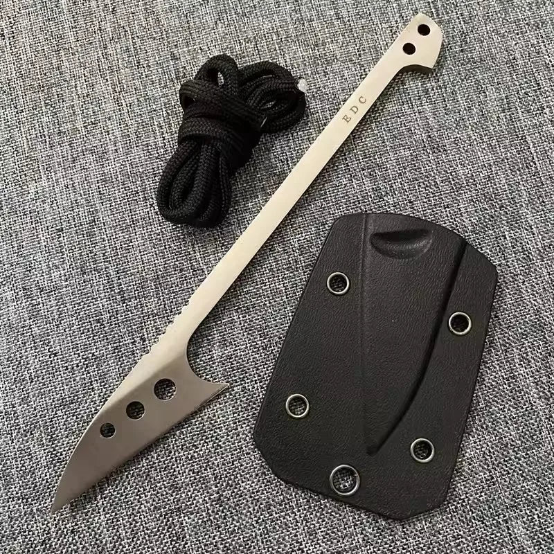 9Cr18MoV Stahl Axtklinge Messer-Anhänger Outdoor-Dekoration Halskette Armband Campingausrüstung EDC Tools K-Scheide Perle Kette