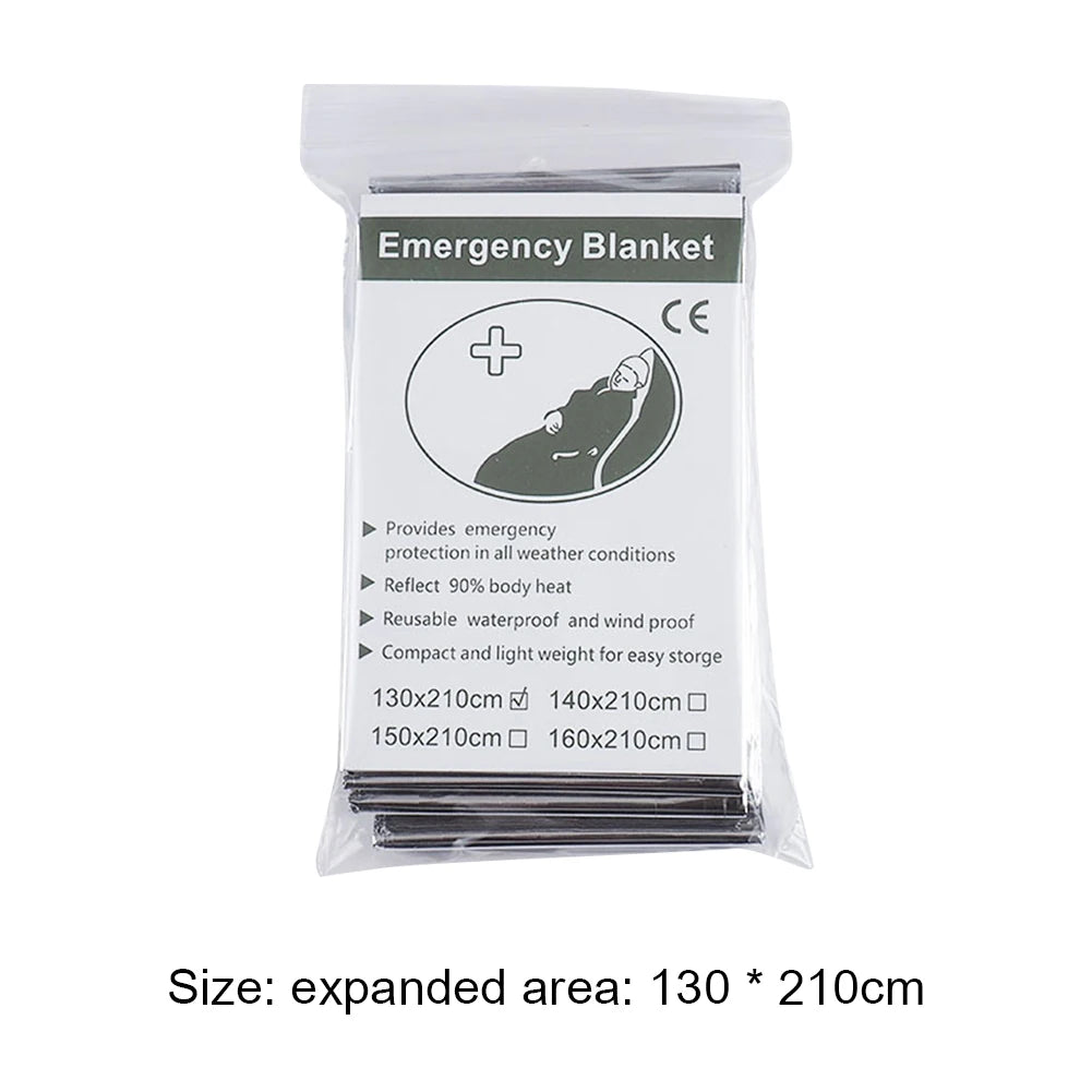 1-5PCS Emergency Thermal Blanket Waterproof Windproof Blankets for Outdoor Survive First Aid Blanket Foil Thermal Rescue Blanket