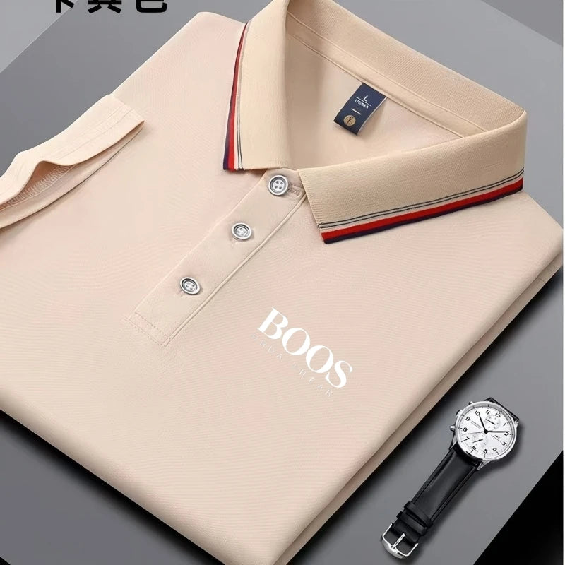 Besticktes neues Herren Business Casual Kurzarm-Poloshirt, modisches, atmungsaktives, bequemes und vielseitiges Oberteil