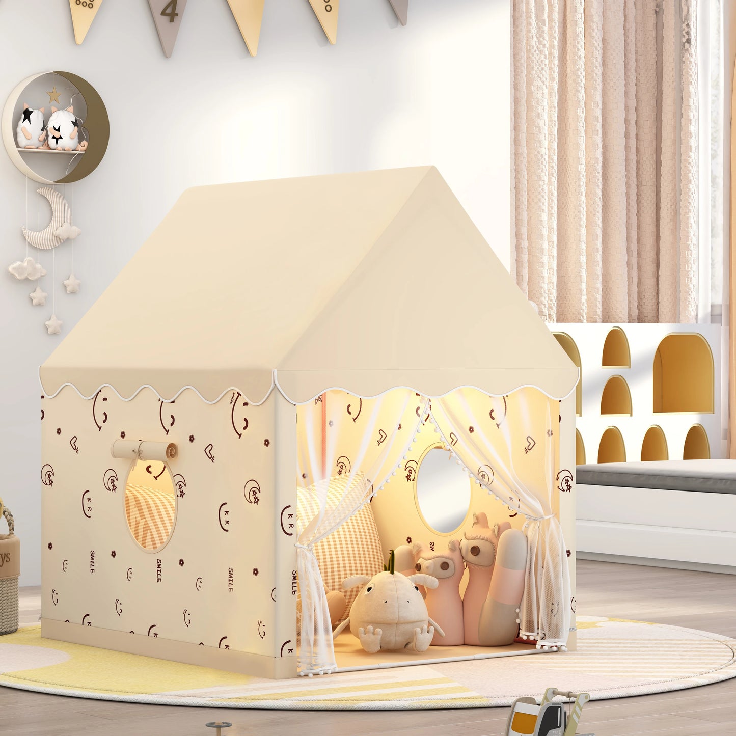 Children's Fun Toy Tent, Princess Fairy Tale Play Castle, Outdoor Portable Playhouse, Great Holiday Gift for Boys and Girls, Christmas Gift, Accessories Not Included