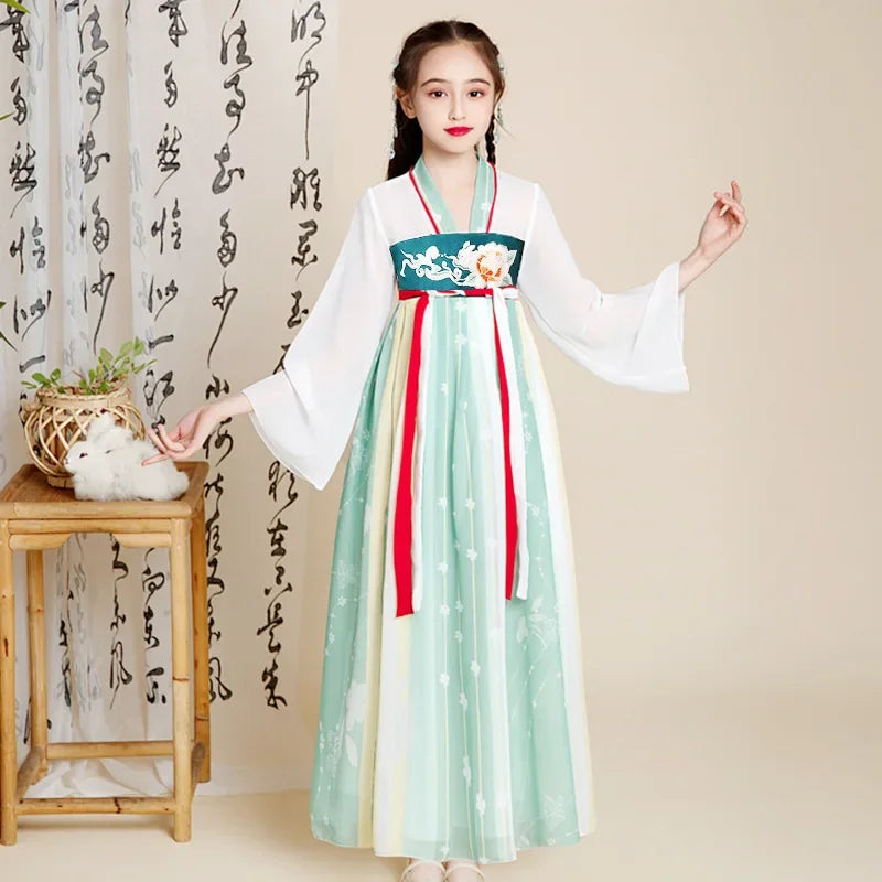 Robe chinoise Hanfu moderne pour fille, tenue d'Halloween de fée, Vêtements pour enfants, Vestidos, Costume traditionnel de Cosplay, Robes pour filles