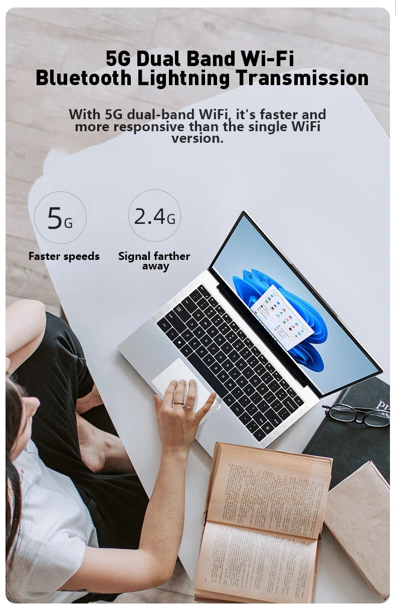 LENO 14.1"Laptop 16GB RAM 2TB SSD Windows 11 Intel N3700 Ultra Slim Notebook Gamer 1920*1080  Display Office Study Computer PC