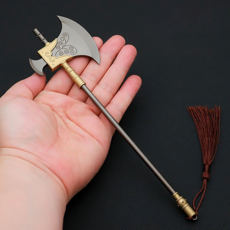 1 Real Water Margin Movies Periphery Weapons The Urgent Vanguard Axe 22cm Uncut Knife Metal Model Ax Cosplay Ax Gift Boys' Toys