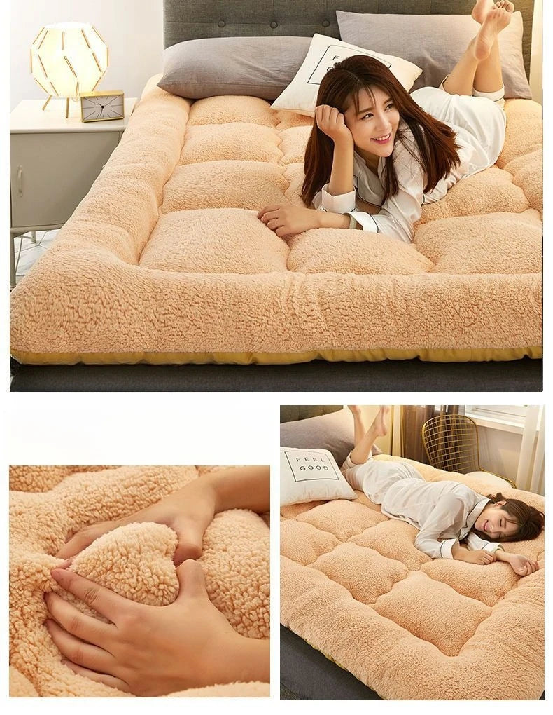 Neueste verdickte warme Lammwolle Matratze Tatami Matratze Studentenwohnheim Matratze Rutschfest faltbar für Schlafzimmer Sofa Bett 매트리스
