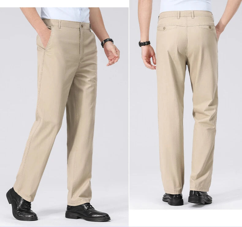Pantalon Chino Homme Décontracté habillé, Pantalon de Travail Printemps Été Automne, Léger et Confortable avec Poches