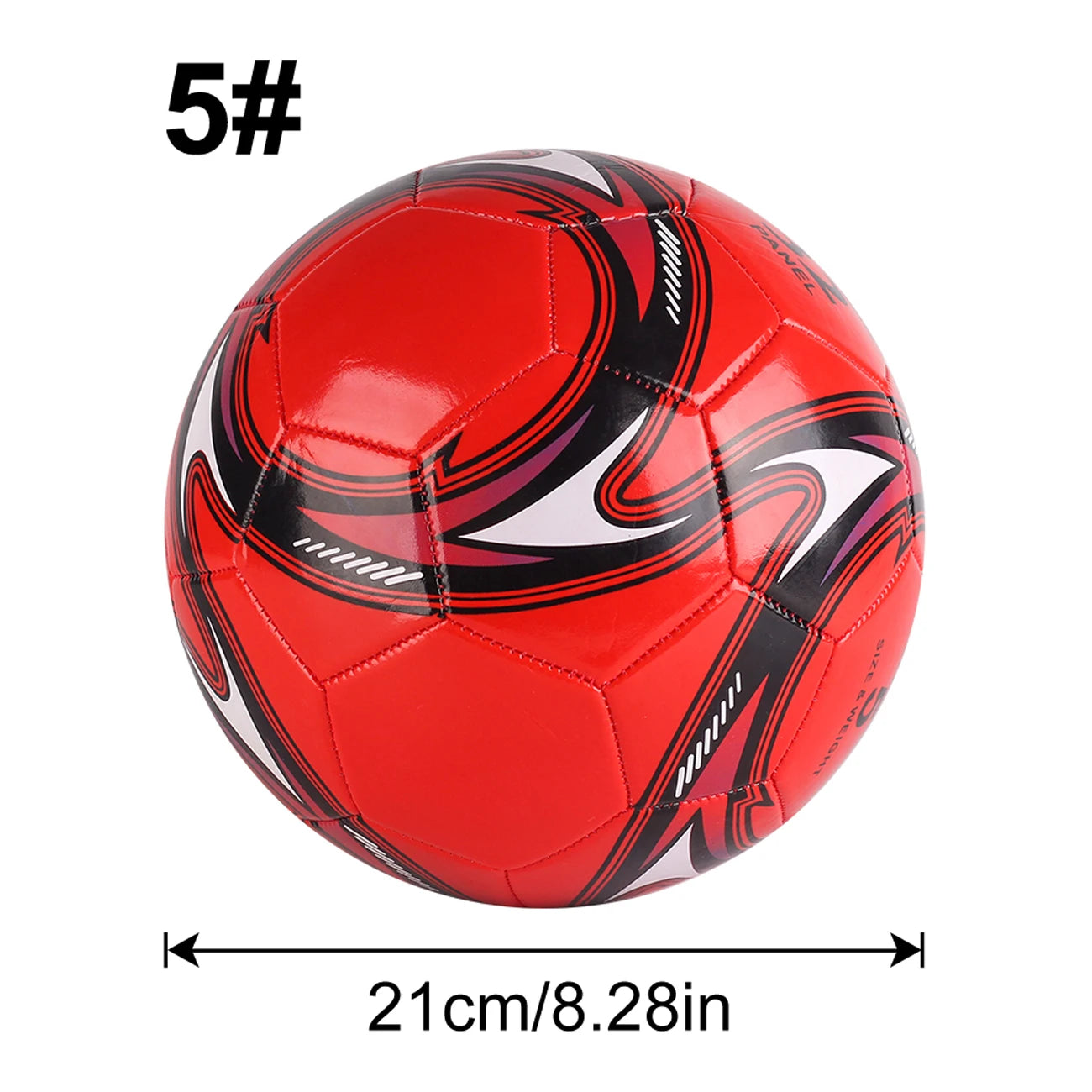1PC A Size 3 and 5 Cyclone Football, Soft Inflatable Red Soccer Ball, Suitable for Training and Match Play
