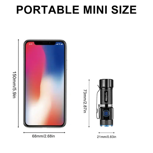 Mini-Taschenlampe, Hochleistungs-LED, Handlampe, USB wiederaufladbar, Taschenlampe, Outdoor, Wandern, Reisen, Zuhause, Magnet-Arbeitsleuchte, Geschenk, kleine Taschenlampe