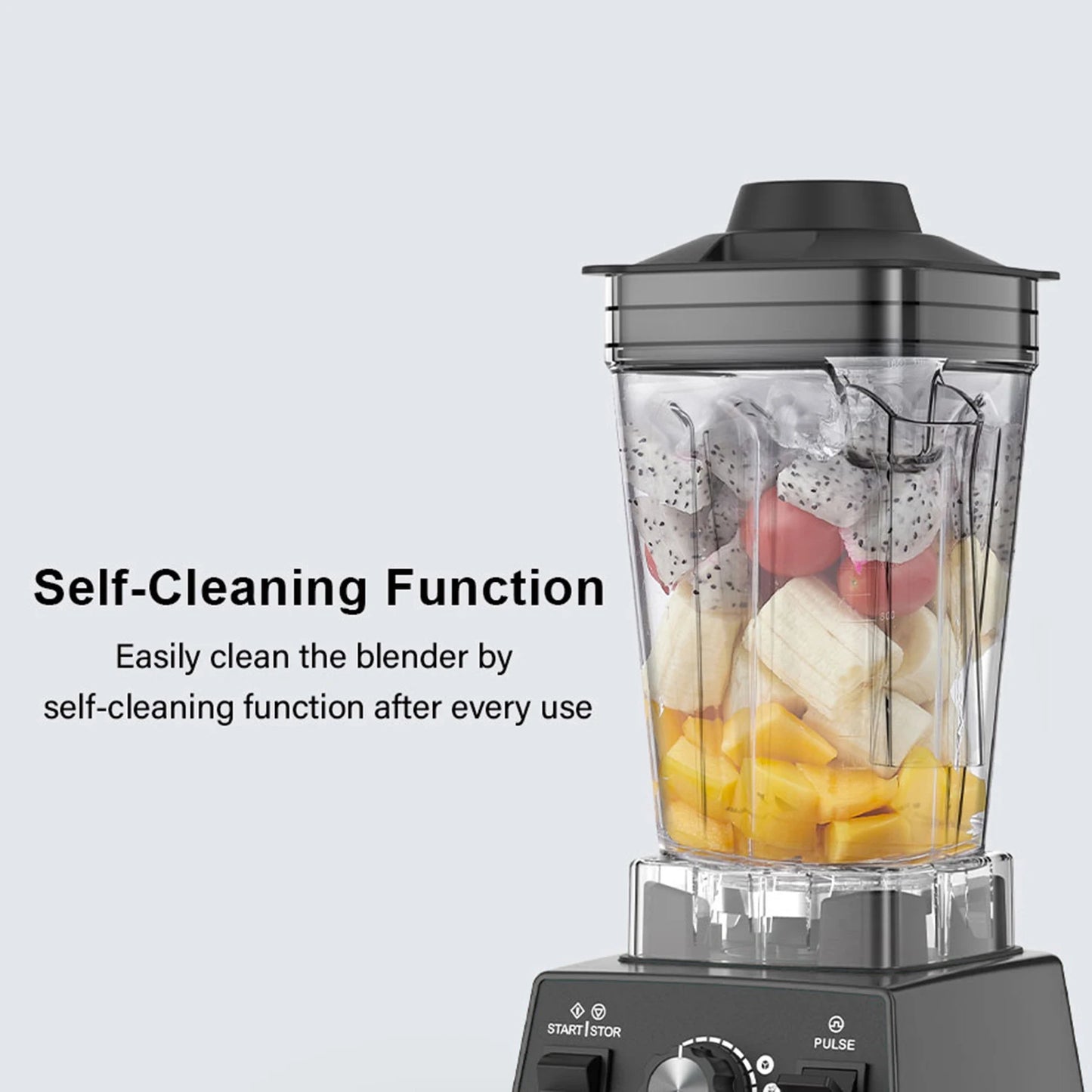 BioloMix Mini Pro 1800W Hochleistungs-Smoothie-Mixer BPA-frei 1,8L und 0,6L Doppelbehälter Hochleistungs-Küchenmixer Entsafter