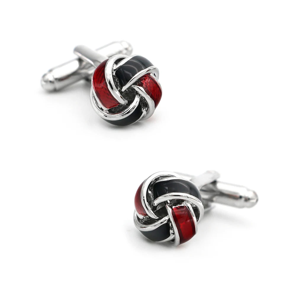 iGame Boutons de manchette nœud de mode en laiton de qualité design boule tressée pour mariage homme