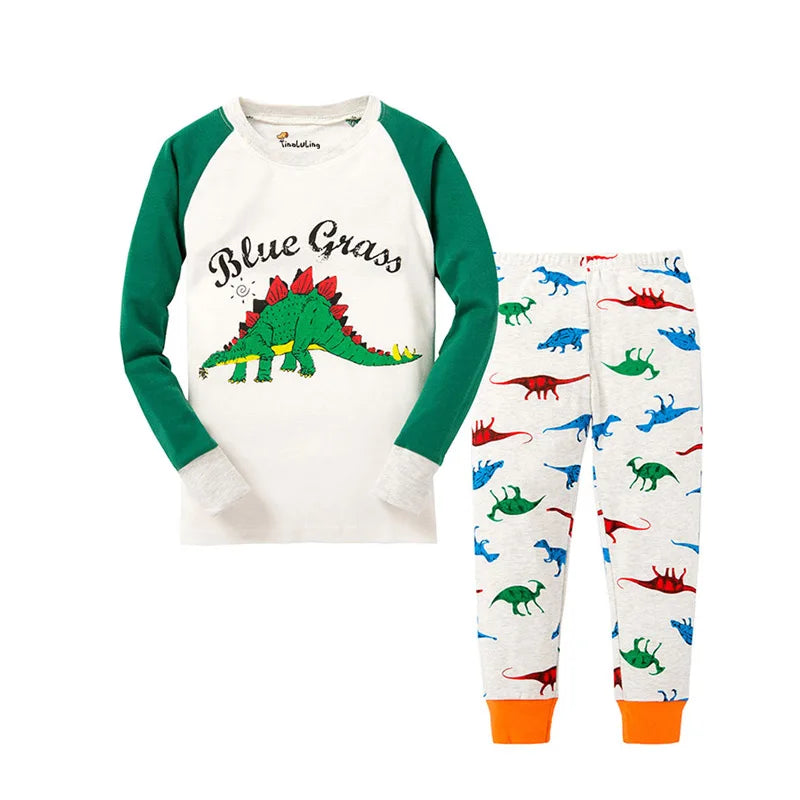 Animal Cartoon Boys Pajamas Sets Children's Sleepwear Kids Nightwear 100 Cotton Spring Autumn Boy Pyjamas Homewear Night Wear