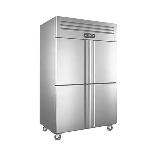Réfrigérateur Congélateur Commercial 4 Portes - Grand Stockage Vertical Réfrigéré à Air pour Aliments Surgelés, pour Cuisine de Restaurant