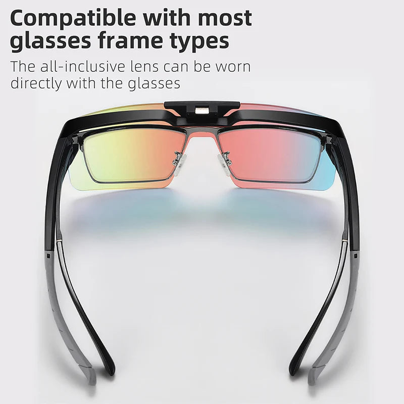 WEST BIKING Lunettes de cyclisme photochromiques Verres relevables Lunettes polarisées à clipser Pare-soleil VTT Vélo de route Lunettes de conduite de nuit