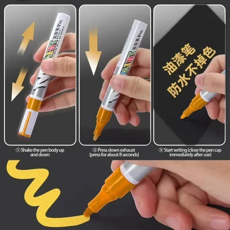 Stylo de retouche pour rayures de voiture, marqueur de peinture étanche, entretien des pneus de voiture, automobile, noir, blanc, rouge, argent
