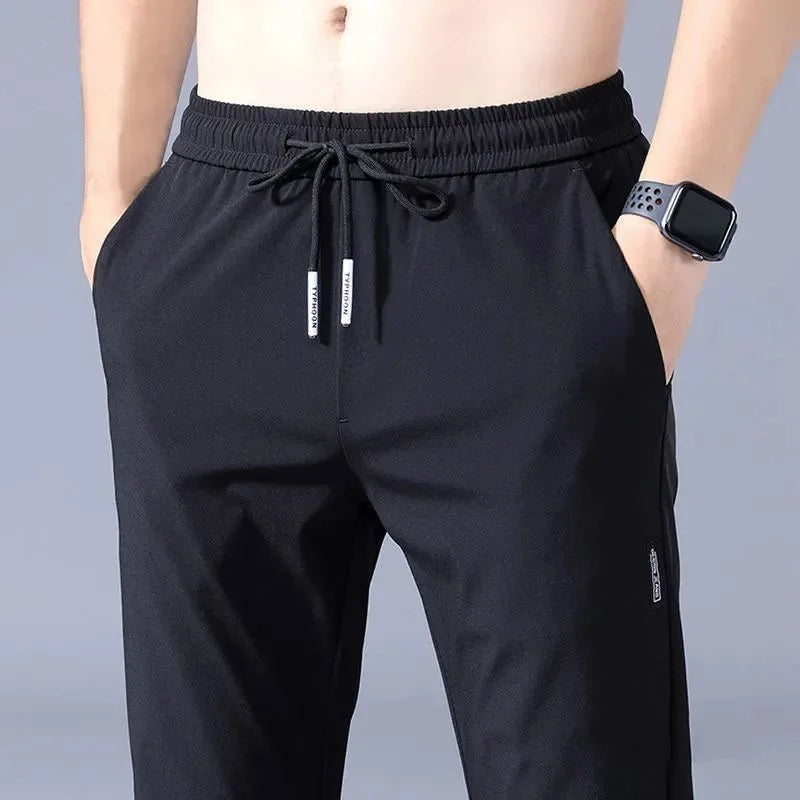 Sommer Herren Eisseide schnelltrocknende Freizeithose schmal geschnitten koreanische Version Eisseidehose Sporthose gerades Bein schnelltrocknend p