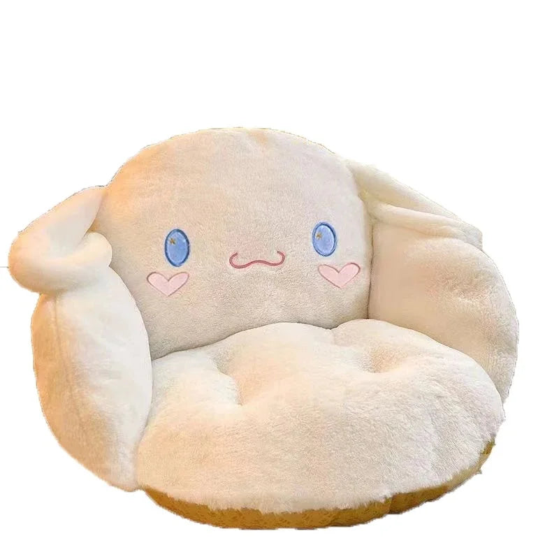 Kawaii Cinnamoroll Big Size Süßes Plüsch Halb Umgeben Schwarzes Kuromi Kissen Rückenlehne Schlafsaal Büro Rutschfestes Stuhlkissen
