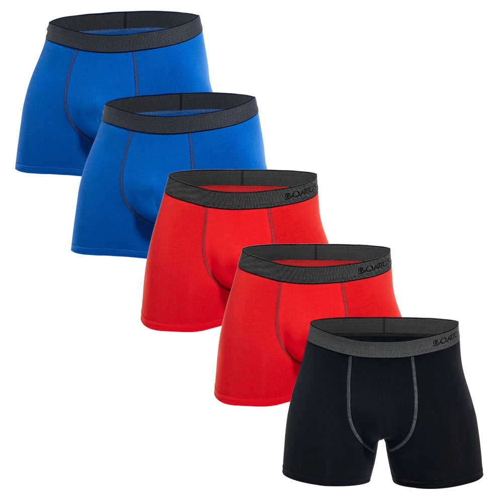 5 Stück Herren Slips Baumwolle Boxer Sexy Herren Boxershorts Unterwäsche Shorts Lose Herren Boxershorts Set Familienunterwäsche Marken