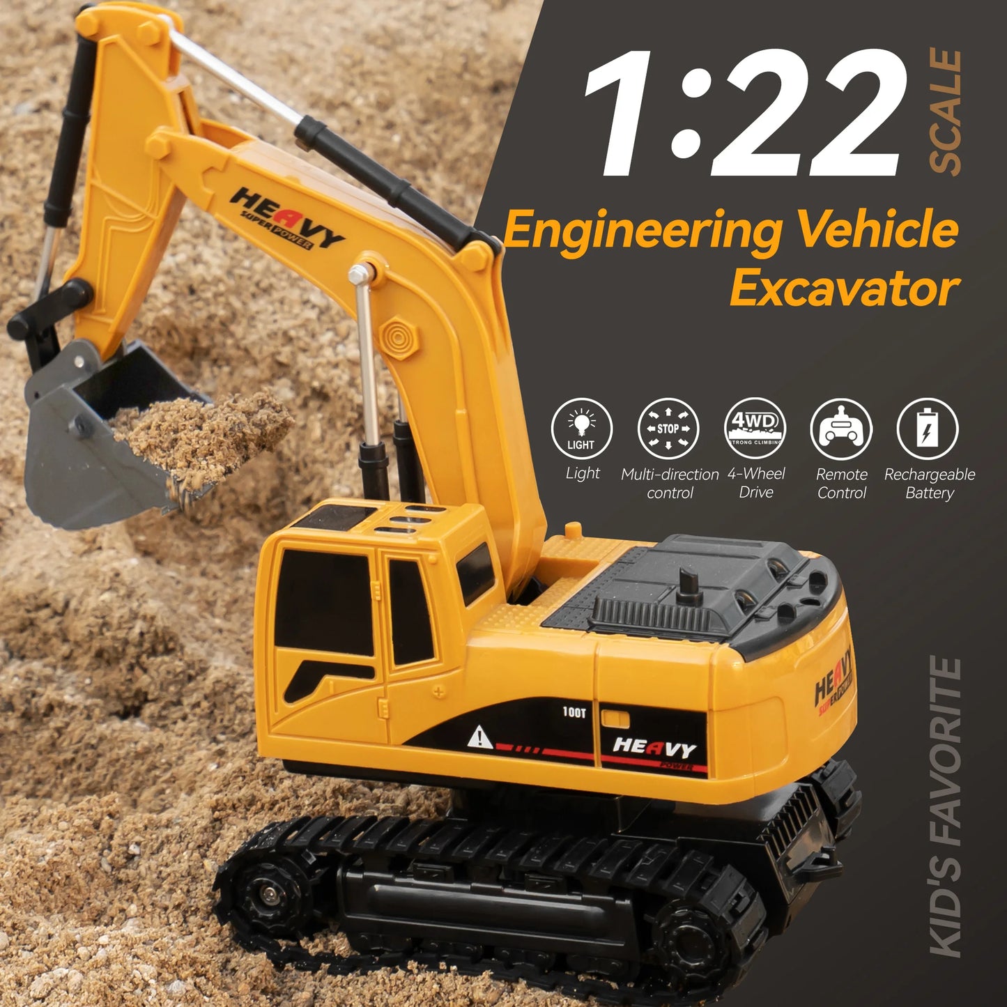 ZWN 1/16 1/20 Ferngesteuerter Bagger Kipper RC Modellauto Spielzeug Professionelles Legierungs-Simulations-Baufahrzeug für Kinder
