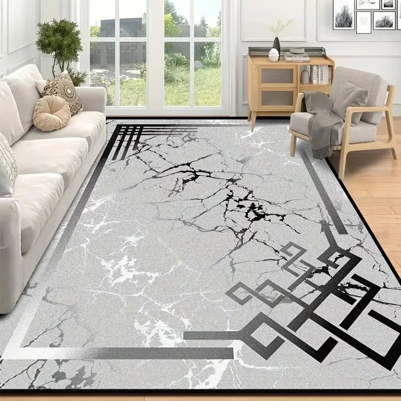 Light Luxury Marble Floor Mat Living Room Decoration Mat Office Soft Fluffy Carpet Bathroom Laundry Room Carpet Room Supplies