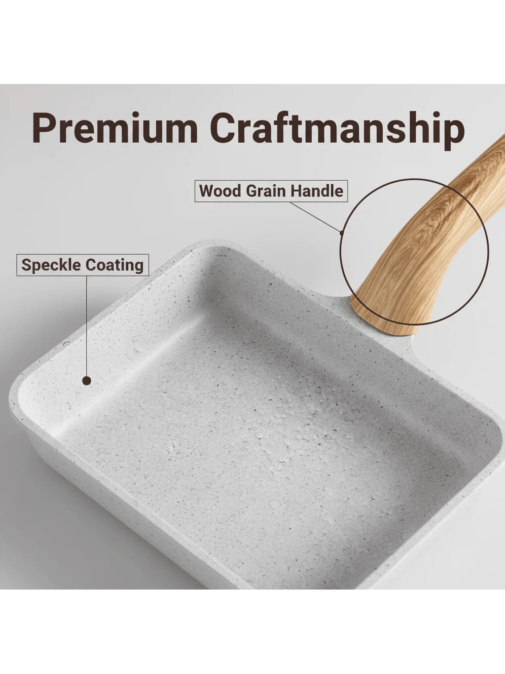 Square Flat Bottomed Pan Household Frying Pan - Non-Stick Kitchenware for Cooking