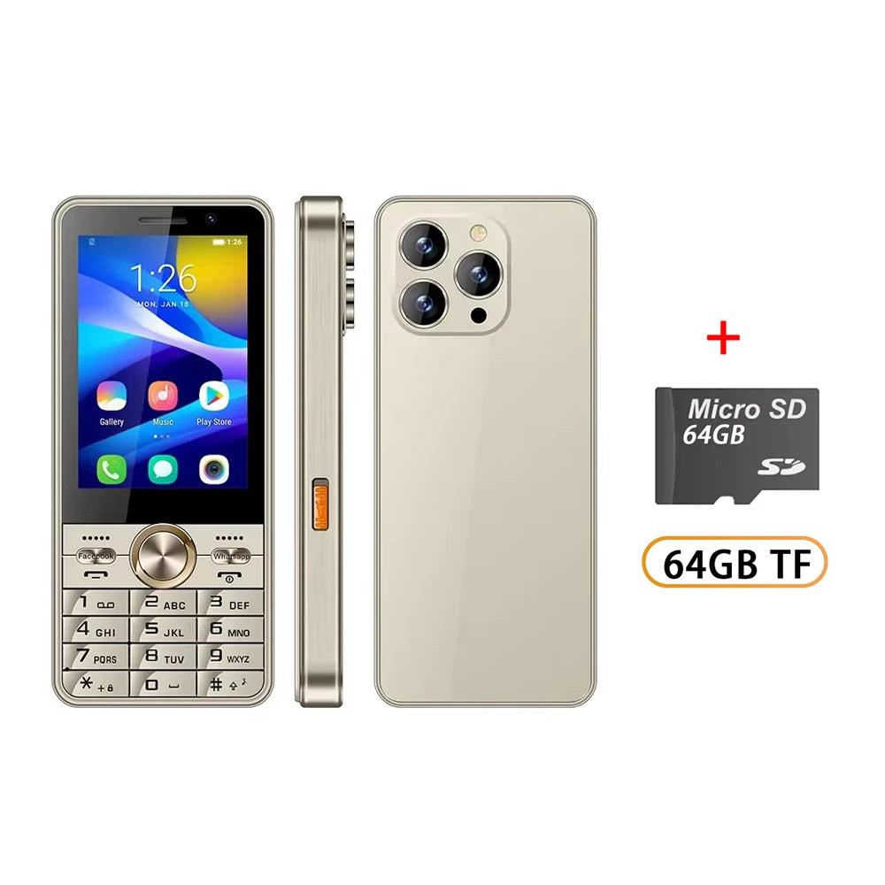 UNIWA HOPE XS17 4G Touch Screen Keypad Phone Android 8.1 Dual SIM Card 3.5 Inch 2GB RAM+16GB ROM 2500mAh Cellphone Whatsapp GPS