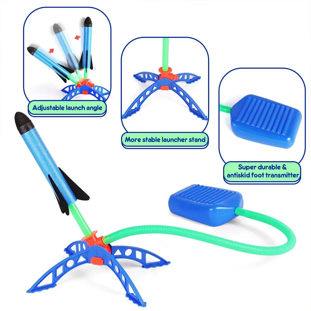 Fusée extérieure pour enfants, pompe à pied, costume de fusée planante à air comprimé, jeu de lanceur de fusée à air comprimé, cadeaux jouets pour enfants