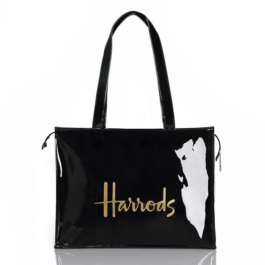 Horizontale Ausgabe PVC Wiederverwendbare Einkaufstasche Umweltfreundliche London Lady Shopper Tasche Große Kapazität Wasserdichte Handtasche Umhängetasche