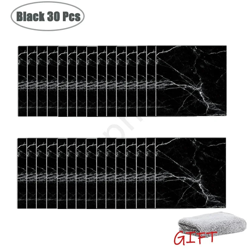 Simulierte dicke Marmorfliesen Wandaufkleber PVC Wasserdicht Selbstklebend Wohnzimmer Toilette Küche Zuhause Bodenaufkleber