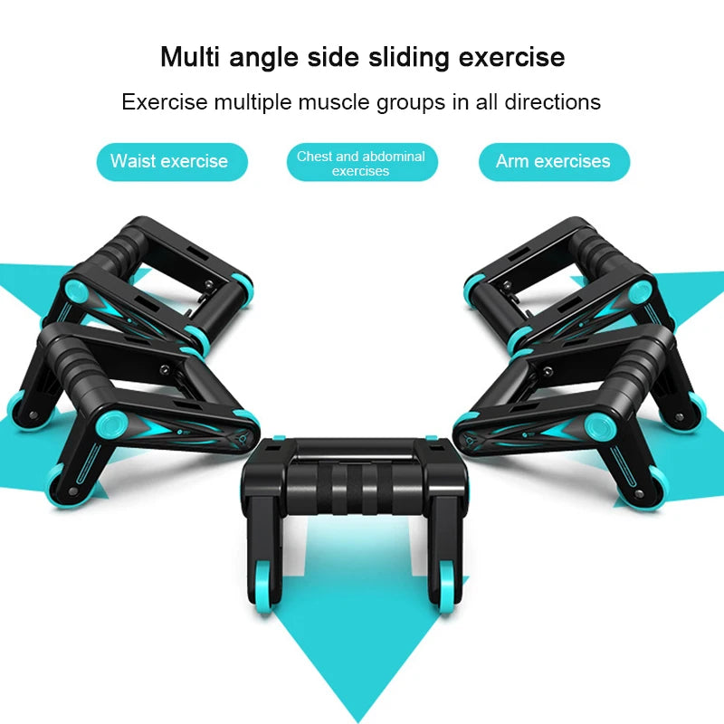 Roulette abdominale pliable pour hommes, rouleau abdominal pour femmes, support de pompes pour la maison, support de pompes