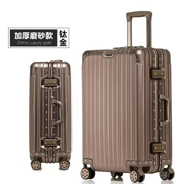 Bagage de voyage Spinner 20/24/26/29, valise de marque en alliage aluminium-magnésium de haute qualité