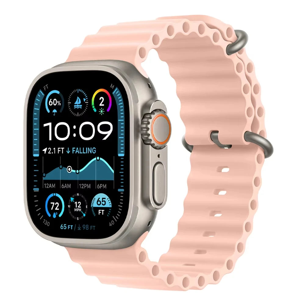 Offizielles Ocean Armband für Apple Watch Ultra 3 2 49mm 46mm 44mm 40mm 42 41 45 Sportarmband iWatch Series 11 10 9 7 8 6 SE3