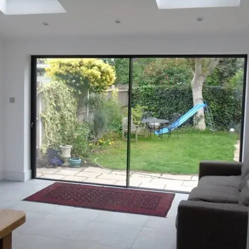 DN 2,0 mm moderne Schiebetür aus Aluminium, hochbelastbar, mit gehärtetem Glas, schalldicht und energiesparend, wasserdichte Terrassentüren