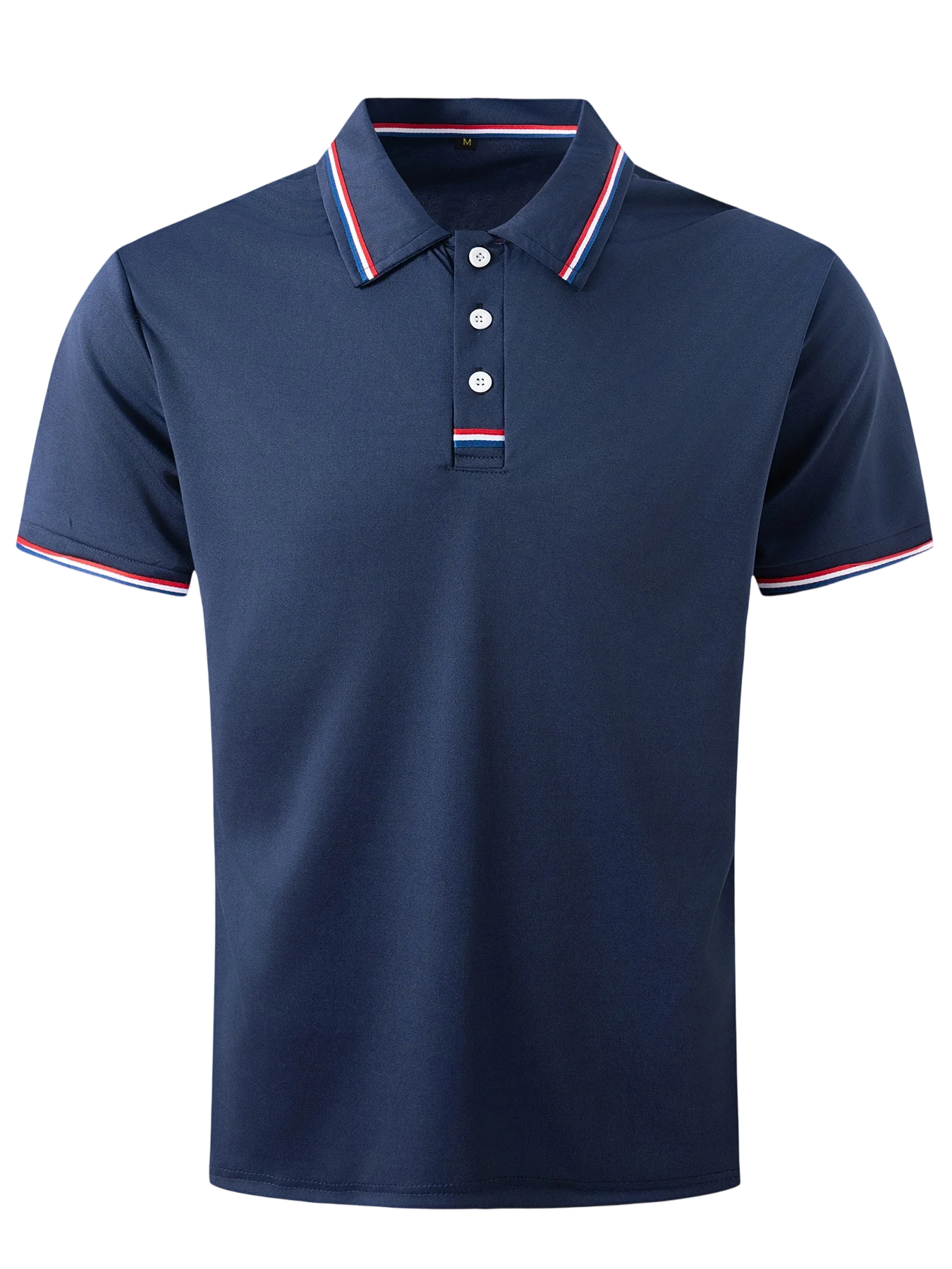Men's Quick-Drying Solid Color Polo Shirt Summer Elastic Collared Short-Sleeved Sports T-Shirt for Active Wear