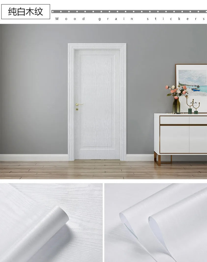 90CM Width Wood Grain PVC Wallpaper for Door Wardrobe Cupboard Table Furniture Waterproof Self Adhesive Stickers Home Decor Film