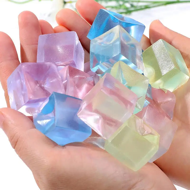 Quadratischer Eis Stressball Fidget Spielzeug Stressabbau ADHS Autismus Sensorisches Spielzeug Weiches Quetschspielzeug Partygeschenke für Kinder Erwachsene
